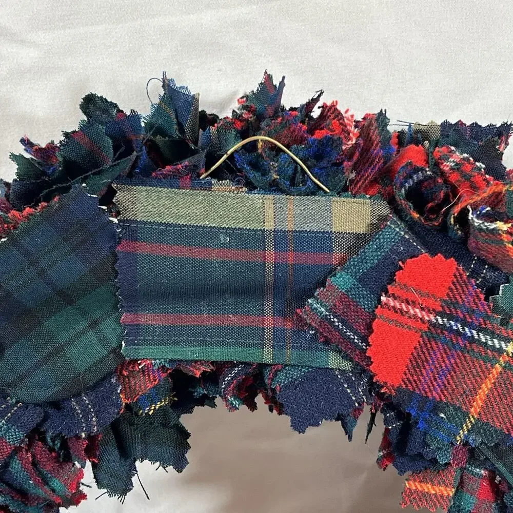Vintage Pendleton 100% Wool Shirt Skirt made into Christmas Wreath Plaid Tartan